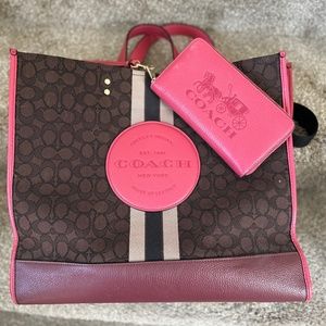 Coach Tote and Matching Wallet - Pink